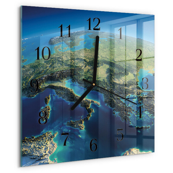 Square wall clock Earth