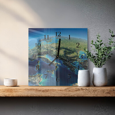 Square wall clock Earth