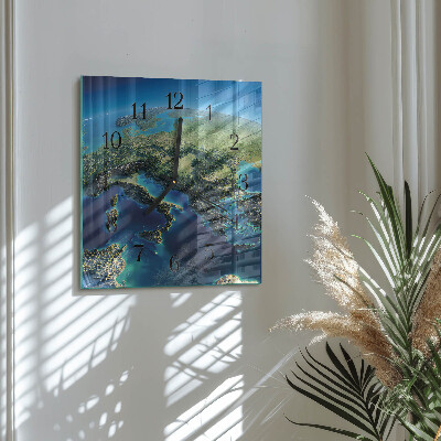 Square wall clock Earth