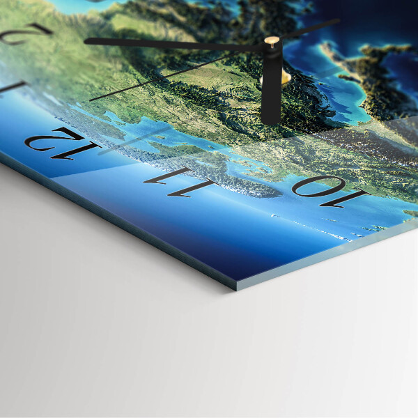Square wall clock Earth