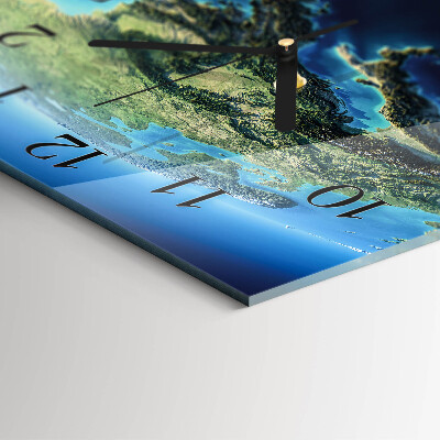 Square wall clock Earth