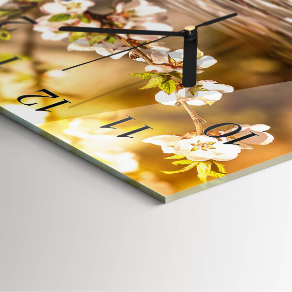 Square wall clock Flowers