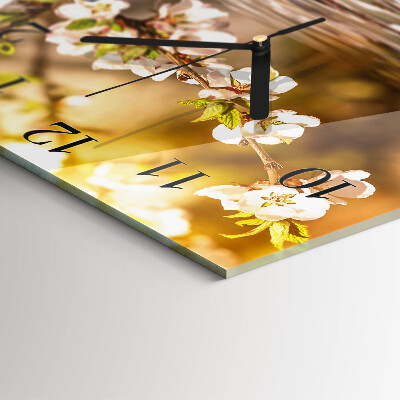 Square wall clock Flowers