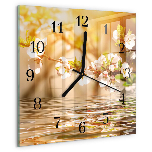 Square wall clock Flowers