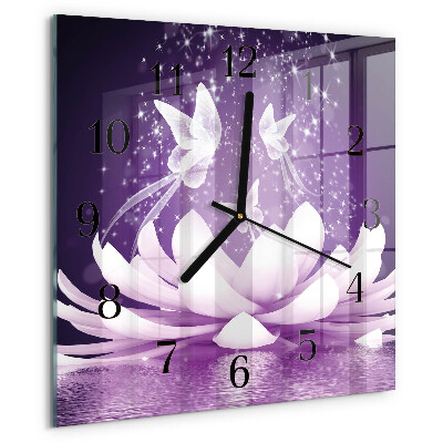 Square wall clock Flower