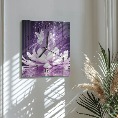 Square wall clock Flower