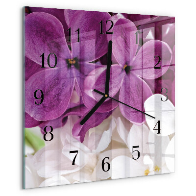 Square wall clock Flowers
