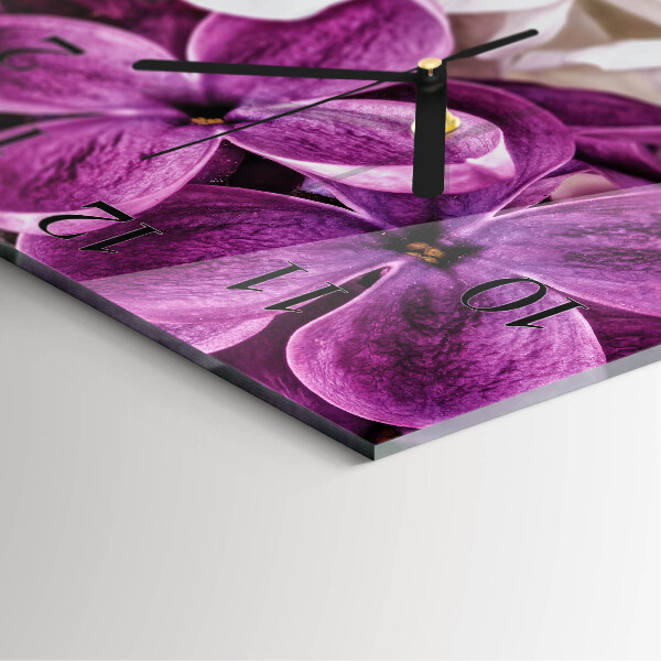 Square wall clock Flowers