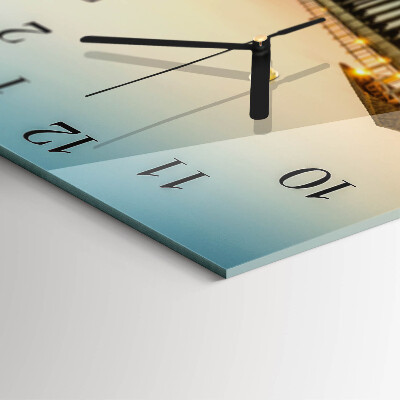 Square wall clock Wooden Walkway
