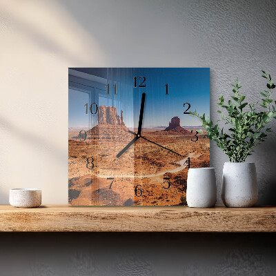 Square wall clock Desert