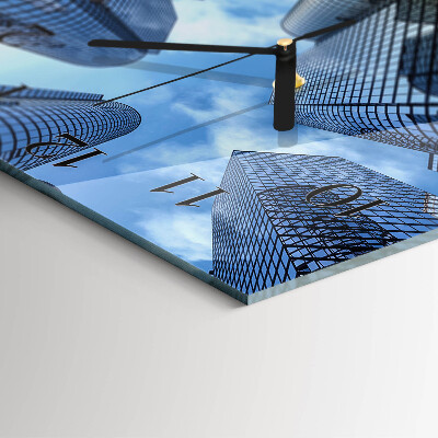 Square wall clock Glass Buildings