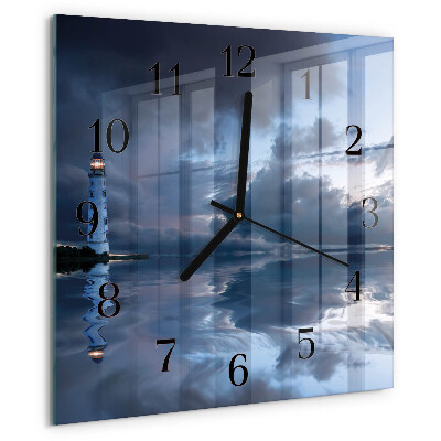 Square wall clock Lighthouse