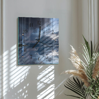 Square wall clock Lighthouse