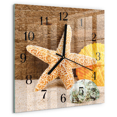 Square wall clock Starfish
