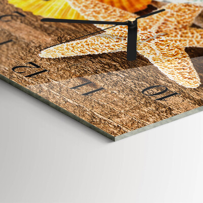 Square wall clock Starfish