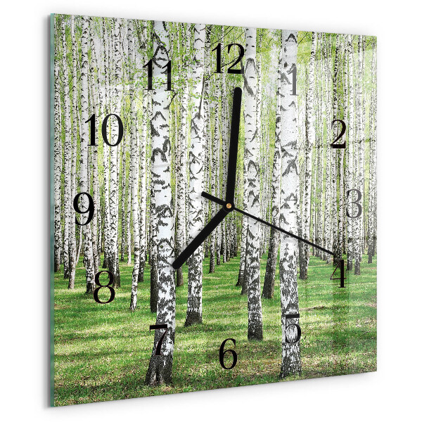 Square wall clock Birch