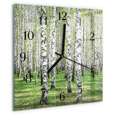 Square wall clock Birch