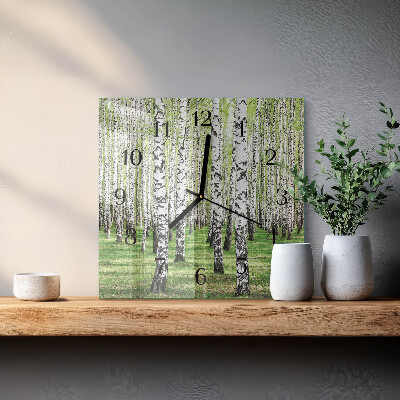 Square wall clock Birch