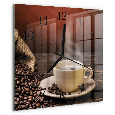 Square wall clock Coffee