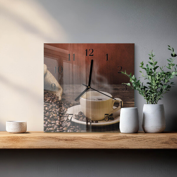 Square wall clock Coffee