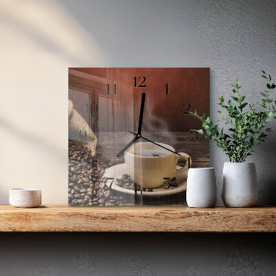 Square wall clock Coffee