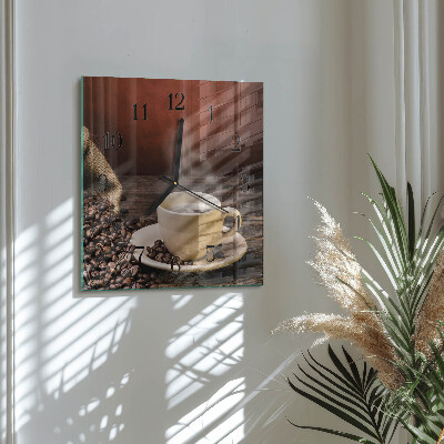 Square wall clock Coffee