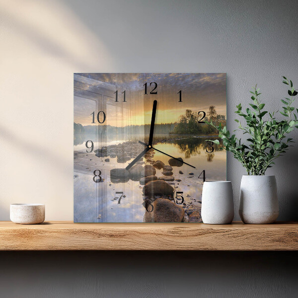 Square wall clock Lake Natura