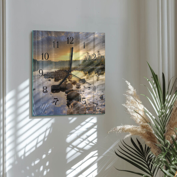 Square wall clock Lake Natura