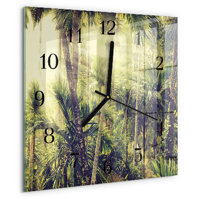 Square wall clock Palm trees