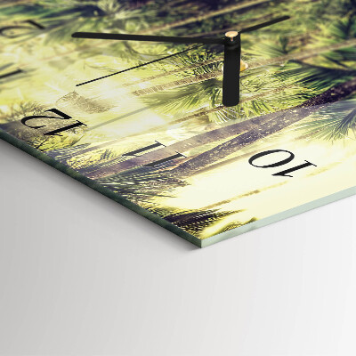 Square wall clock Palm trees