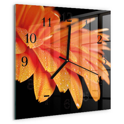Square wall clock Gerbera