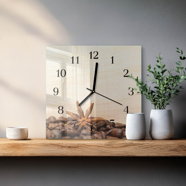 Square wall clock Coffee Beans