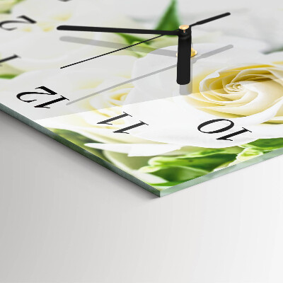 Square wall clock Roses