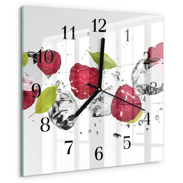 Square wall clock Raspberries