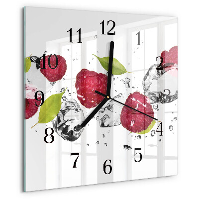 Square wall clock Raspberries