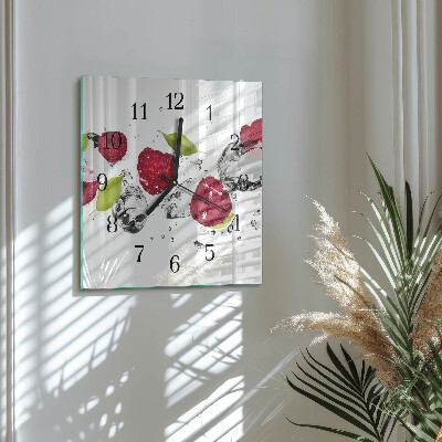 Square wall clock Raspberries