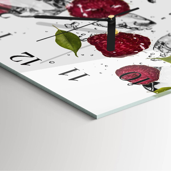 Square wall clock Raspberries