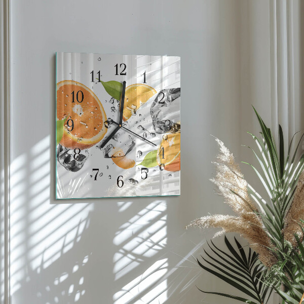 Square wall clock Oranges