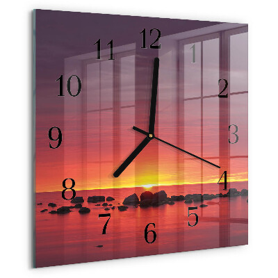 Square wall clock Sunset