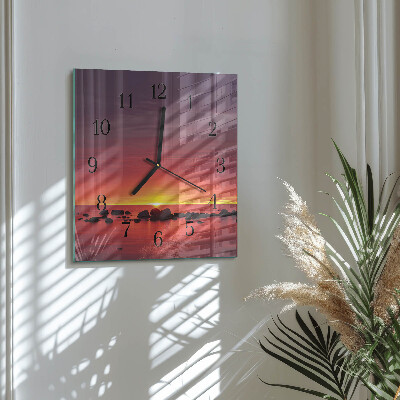Square wall clock Sunset