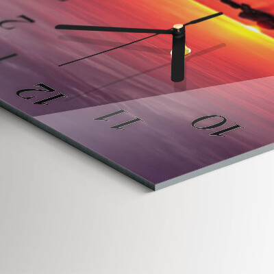 Square wall clock Sunset
