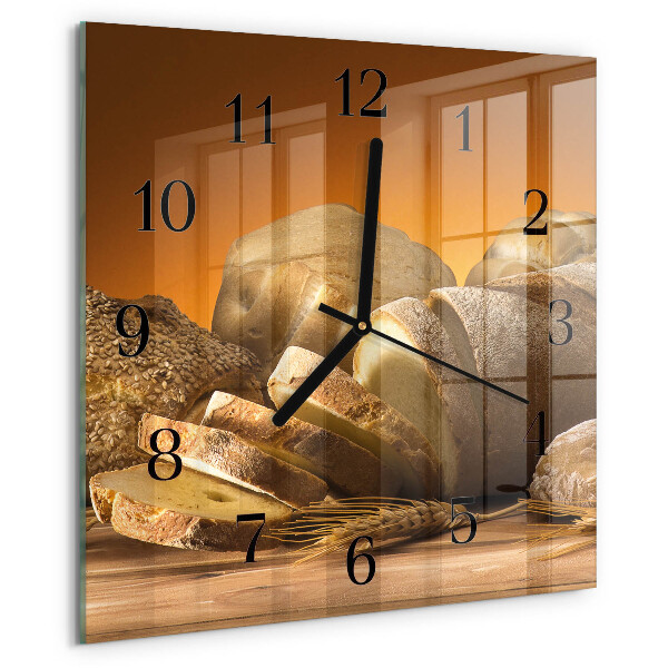 Square wall clock Bread