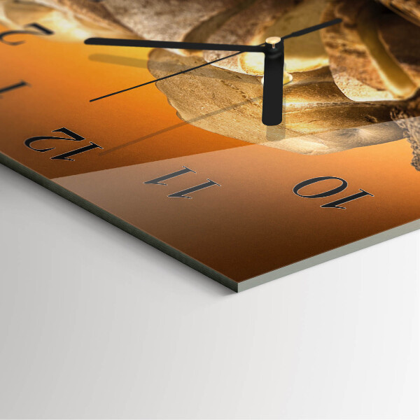 Square wall clock Bread