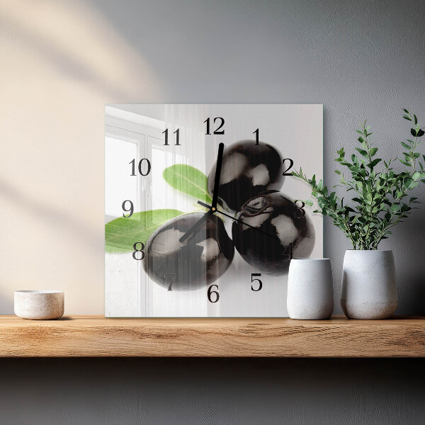 Square wall clock Olives