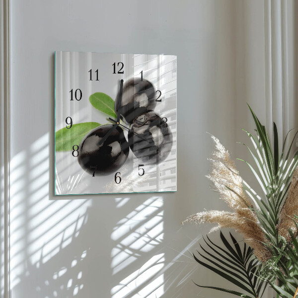 Square wall clock Olives
