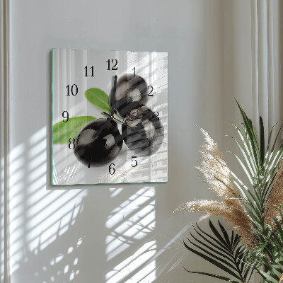 Square wall clock Olives