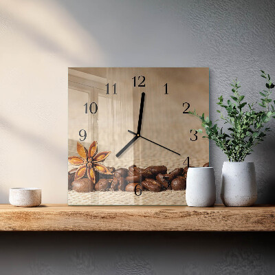 Square wall clock Coffee Beans