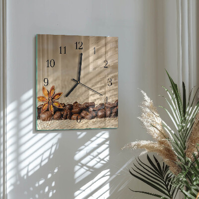 Square wall clock Coffee Beans