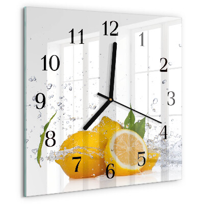 Square wall clock Lemons