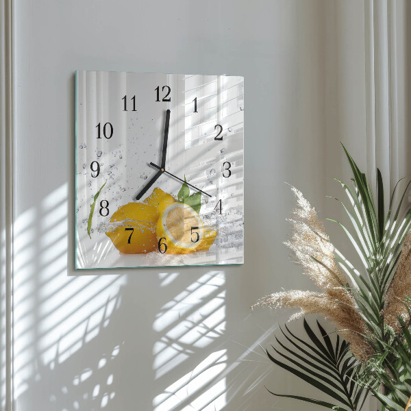 Square wall clock Lemons